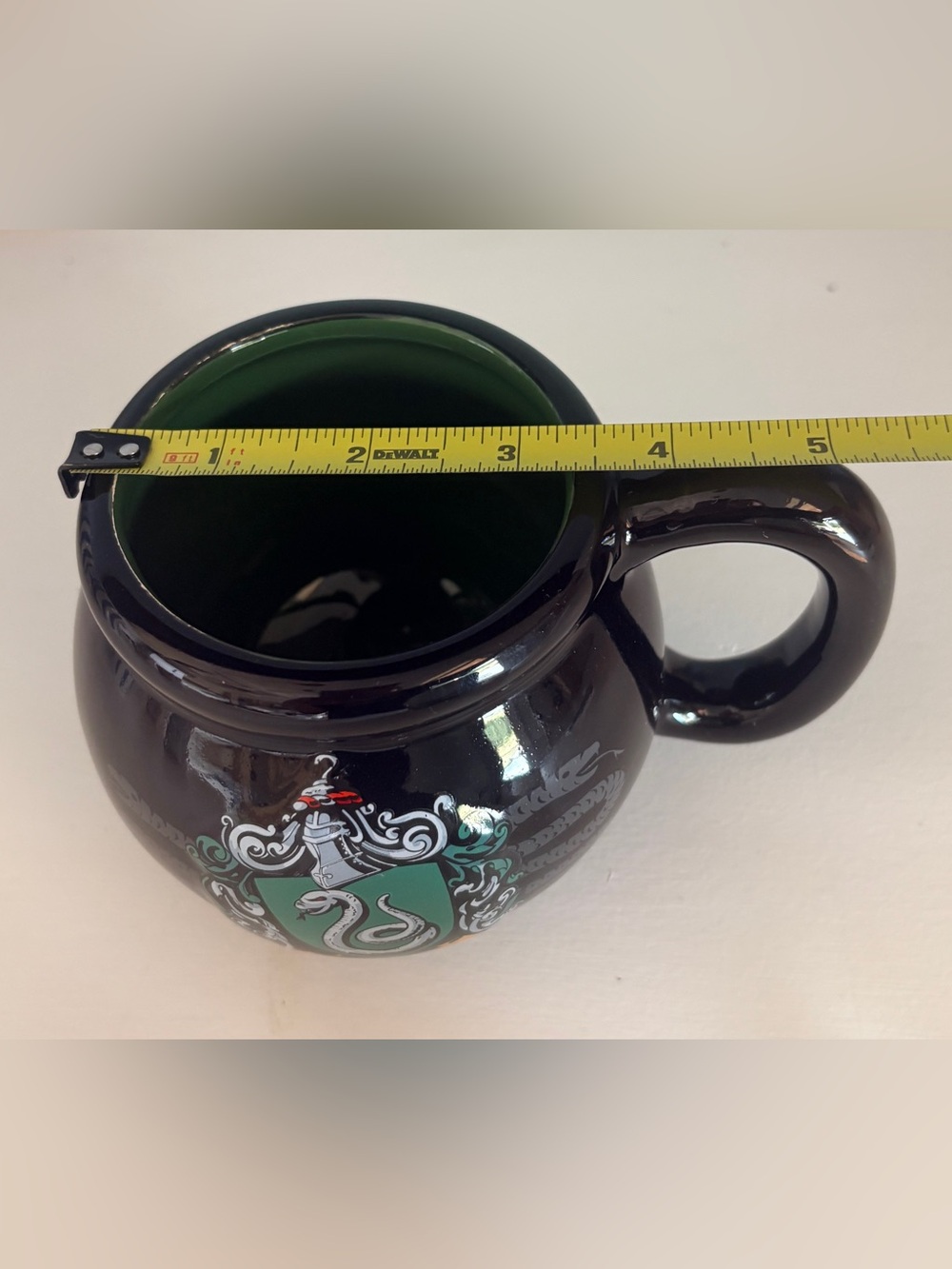 Harry Potter Slytherin Cauldron Mug Green Crest Black Ceramic Cup - Picture 3 of 9